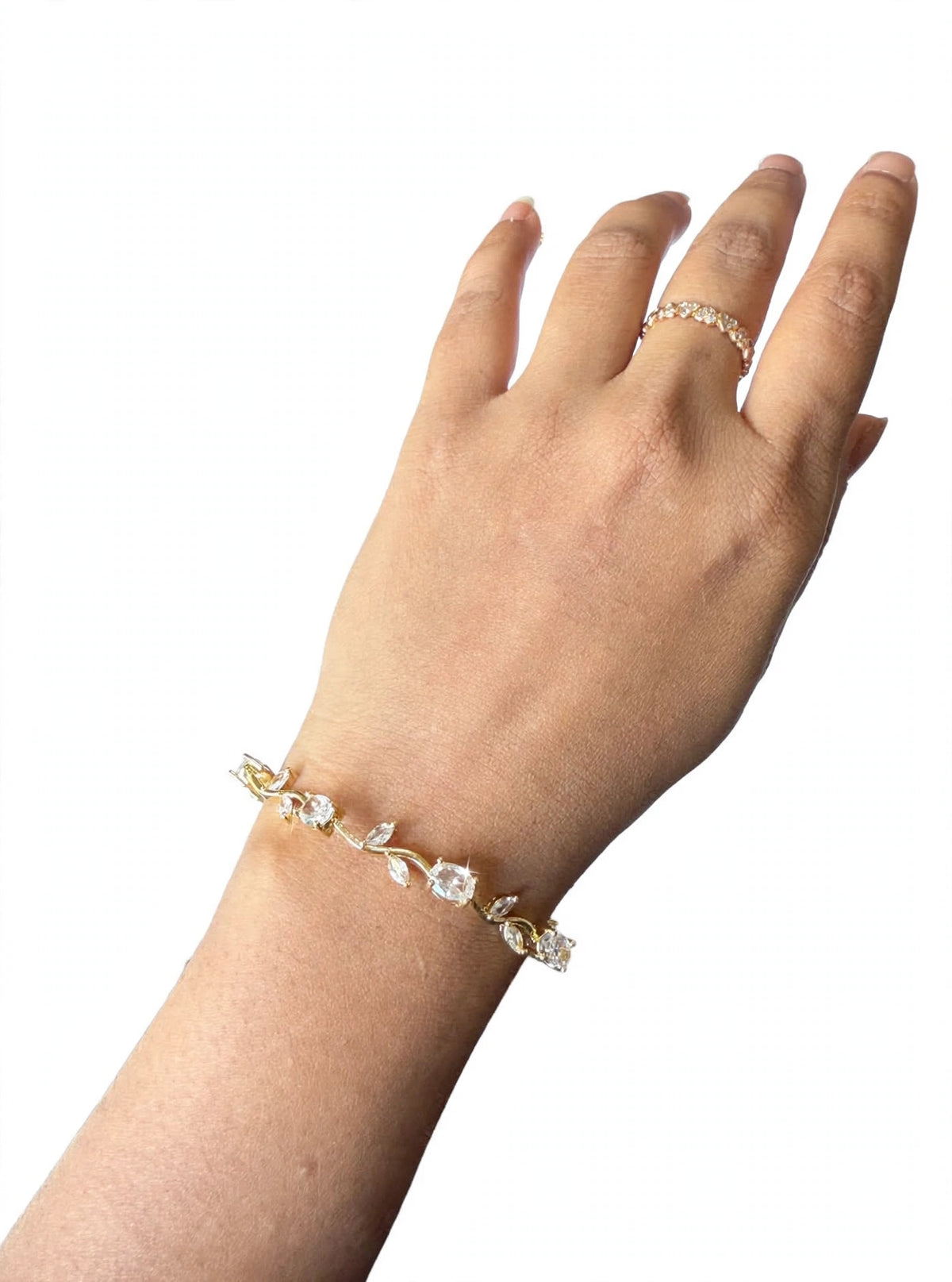 White Tulip Bracelet - Gold Plated Flower Bracelet for Women