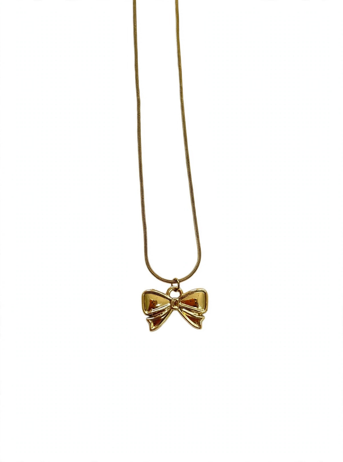 Coquette Mini Bow Necklace - Gold | Waterproof